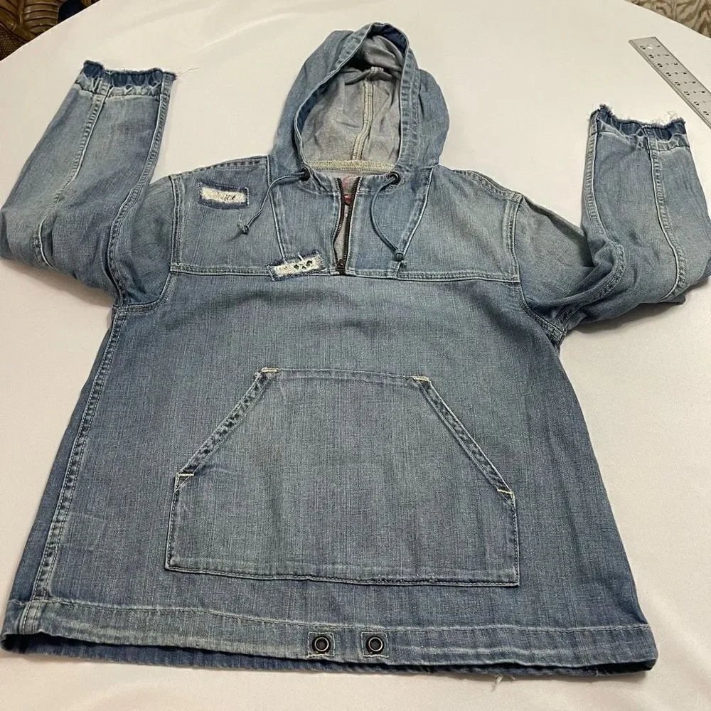 Ralph Lauren Polo Jeans Co RL67 Denim Pullover Jacket Patchwork Size Medium - Picture 7 of 11